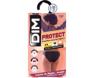 Dim Protect Culotte Menstruelle Lavable Flux Moyen Bio Slip Noir T48/50 Pièce 1
