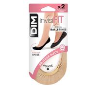 Dim Protège Pied Échancré Spécial X2 - Protège-bas & Socquettes - Lot de 2 - Femme - Beige (Naturel) - FR: 35-38 (Taille fabricant: 35/38)