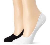 DIM Protège-Pieds Femme Ballerine Coton Confort & Respirabilité x2, Noir/Blanc, 35-38