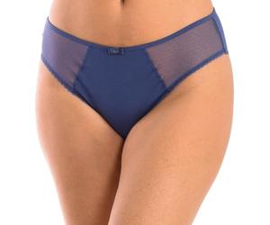 DIM Slip Femme Sans Couture Generous Coton Bio x1, Bleu, XL