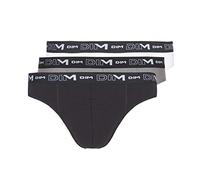 DIM Slip Homme Coton Stretch Confort x3, Noir/Gris/Blanc, 3XL