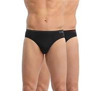 DIM Slip Homme Seamless Coton x2, Noir Ct Bleu/Noir Ct Rouge, L