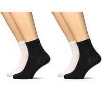 DIM Socquettes Femme Coton Confort x2, Blanc/Noir, 35-38