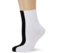DIM Socquettes Femme Modal Sensation Soie Douce x2, Noir/Blanc, 39-42