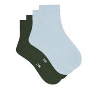 DIM Socquettes Femme Skin Extra Douce Effet Seconde Peau x2, Vert/Bleu, Taille unique