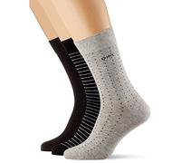 DIM Chaussettes Homme Coton Style Rayures & Pois x3, Lot Noir/Gris Anthracite/Gris Clair, 43-46