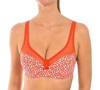 Dim Soutien-Gorge Femme avec Armatures Generous Classique x1 Soutien-Gorge, Rouge à Fleurs Blanches, 90D