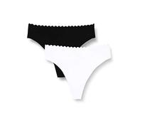 Dim String Femme Coton Body Touch Invisibilité x2, Noir/Blanc, S