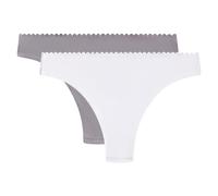 DIM Tanga Femme Midi Body Touch Easy x2, Blanc/Gris, S