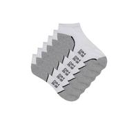 DIM Socquettes Courtes Sport Impact Léger Femme x3, Blanc/Gris Talon Pointe, 35-38