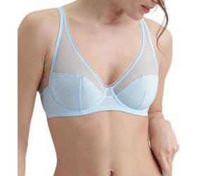 DIM x INES de La Fressange-Soutien-Gorge Bra, Bleu Chemise, 80C Women's