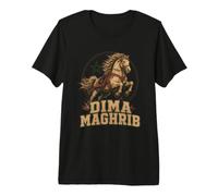 Dima Maghrib Maroc Pride Heritage Cheval Barb T-Shirt Haut de Gamme