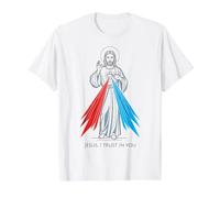 Dimanche de la Divine Miséricorde : Jésus, catholique T-Shirt Graphique avec Valeur, Homme, Blanc, M