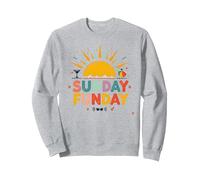 Dimanche Funday : Joyeuse Plage Plage Ambiance Estivale, Sweatshirt, Unisexe pour Adultes, Gris Chiné, L