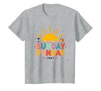 Dimanche Funday : Joyeuse Plage Plage Ambiance Estivale, T-Shirt, Enfant, Gris Chiné, 3 Ans