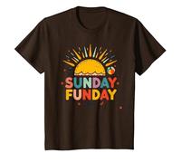 Dimanche Funday : Joyeuse Plage Plage Ambiance Estivale, T-Shirt, Enfant, Marron, 12 Ans