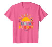 Dimanche Funday : Joyeuse Plage Plage Ambiance Estivale, T-Shirt, Enfant, Rose chiné, 8 Ans