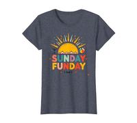 Dimanche Funday : Joyeuse Plage Plage Ambiance Estivale, T-Shirt, Femme, Bleu Chiné, M