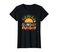 Dimanche Funday : Joyeuse Plage Plage Ambiance Estivale, T-Shirt, Femme, Noir, 3XL