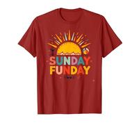 Dimanche Funday : Joyeuse Plage Plage Ambiance Estivale, T-Shirt, Homme, Canneberge, M