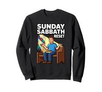 Dimanche Sabbat Reset Recharge Relaxation Jour de Repos chrétien Sweatshirt