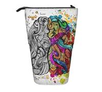DIMDTBMT Trousse télescopique - Avantage du cerveau gauche et droit - Porte-crayons sur pied, trousse de papeterie, trousse à crayons, trousse de maquillage pour garçons, filles, adolescents,