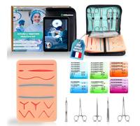 Dimedsion Kit suture avec Coussin Réaliste à Veines - Kit de Suture pour pratiquer, kit de suture etudiant medecine avec e-learning, kit suture medecine pour Étudiants, cadeau étudiant médecine