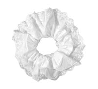 Dimeho Chouchous blancs en dentelle pour femme - Élastiques à cheveux sans dommages - Double couche - Accessoires pour queue de cheval - Pour femme - Cheveux épais et bouclés