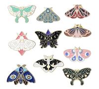 Dimeho Lot de 10 broches en forme de papillon en émail - Jolies broches en alliage - Décoration amusante pour sacs à dos, vêtements, vestes, sacs, chapeaux, Noël, Saint-Valentin, bijoux steampunk