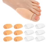 Dimeho Lot de 12 coussinets protecteurs d'oignon avec séparateur d'oignons, protections transparentes pour soulager les callosités du gros orteil (couleur de la peau transparente)