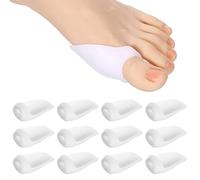 Dimeho Lot de 12 coussinets protecteurs d'oignon avec séparateur d'oignons, protections transparentes pour callosités du gros orteil, cors (blanc)
