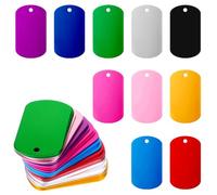 Dimeho Lot de 25 ébauches de gravure en aluminium - Blank Dog Tags - Avec trou - Embossage en métal - Couleur : étiquettes vierges pour chien - Plaque vierge à graver