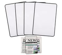 Dimeho Lot de 4 feuilles grossissantes 3X légères avec lentille de Fresnel optique transparente pour la lecture de petits imprimés, cartes, livres, personnes ayant une faible vision et lecture de