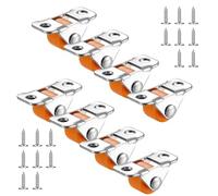 Dimeho Lot de 8 petites roulettes fixes - En caoutchouc - Roulettes de transport - Avec plaque en métal - Pour meubles, appareils, équipements, caisses à outils, chariots (couleur orange)