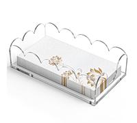 Dimeho Porte-serviettes en acrylique transparent festonné - Porte-serviettes jetables - Pour salle de bain, cuisine, salle à manger, fêtes, mariages et divers événements