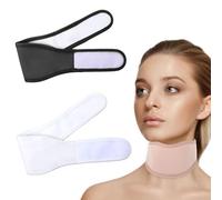 Dimeho Thyroid - Lot de 2 paquets d'huile de ricin bio réutilisables pour le cou et le cou en flanelle de coton bio pour homme et femme (noir, blanc)