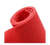 DIMEIYAN Tapis en Caoutchouc Commercial, Tapis de Drainage, Sol Salle Bain, Rouleau Porte Creux Maille épaisse 0,22 po, for Piscine intérieure et extérieure(Red,0.9x1m/3x3.3FT)