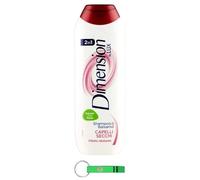 Dimension Capelli Secchi by Lux Lot de 24 shampoings et après-shampoing 2 en 1 pour cheveux secs - Avec extraits de fruits 250 ml + porte-clés Beni Culinari