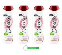 Dimension Capelli Secchi by Lux Lot de 4 shampoings et après-shampoing 2 en 1 pour cheveux secs - Avec extraits de fruits 250 ml + porte-clés Beni Culinari