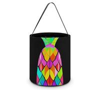 [Dimensions : 20 x 21 x 18 cm (l x L) - Sac fourre-tout d'Halloween imprimé ananas en marbre brillant - Réutilisables pour les fêtes et les cadeaux