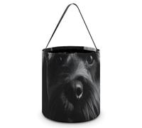 [Dimensions : 20 x 21 x 18 cm (l x L) - Sacs à bonbons imprimés de chien schnauzer noir - Réutilisables pour les fêtes et les cadeaux