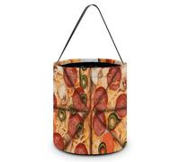[Dimensions : 20 x 21 x 18 cm (l x L) - Sacs à bonbons imprimés « I Love Pizza » - Réutilisables pour les fêtes et les cadeaux