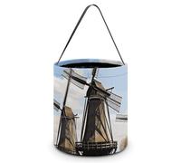 [Dimensions : 20 x 21 x 18 cm (l x L) - Sacs à bonbons imprimés moulins à vent d'Halloween - Réutilisables pour les fêtes et les cadeaux