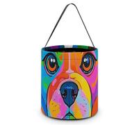 [Dimensions : 20 x 21 x 18 cm] Sac fourre-tout coloré imprimé chiens - Réutilisable pour les fêtes et les cadeaux