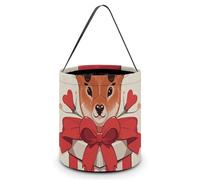 [Dimensions : 20 x 21 x 18 cm] Sac fourre-tout d'Halloween avec boîte cadeau imprimée Fawn Love - Réutilisable pour les fêtes et les cadeaux