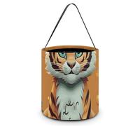 [Dimensions : 20 x 21 x 18 cm] Sac fourre-tout d'Halloween imprimé tigre amusant Année du tigre - Réutilisable pour les fêtes et les cadeaux