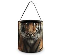 [Dimensions : 20 x 21 x 18 cm] Sac fourre-tout d'Halloween imprimé tigre animaux sauvages - Réutilisables pour les fêtes et les cadeaux