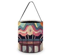 [Dimensions : 20 x 21 x 18 cm] Sac fourre-tout imprimé carrousel d'Halloween - Réutilisable pour les fêtes et les cadeaux
