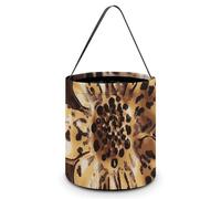 [Dimensions : 20 x 21 x 18 cm] Sac fourre-tout vintage imprimé léopard floral - Réutilisable pour les fêtes et les cadeaux