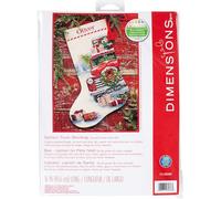 Dimensions 70-08986, 16" Long Santa's Truck Counted Cross Stitch Christmas Stocking, 14 Ivory Aida